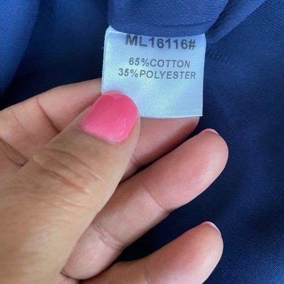 YZXH Yu Zhong Xie Hou Navy Blue and Taupe Lace Embroidered A-Line Dress Size L - Picture 9 of 15